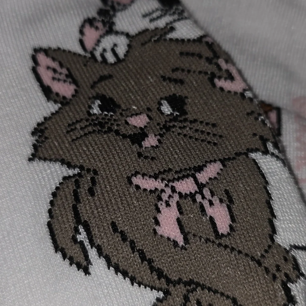 Set of 2 Pink and White Aristocats Socks with  a Matching Lipgloss